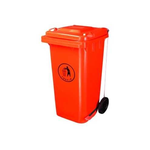 Contenedor de basura rojo 120L