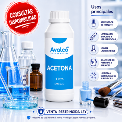 🍶 Acetona 1 litro | Disolvente industrial y cosmético de alta pureza 💅