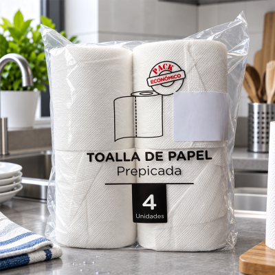 Papel Toalla Multiuso Prepicada Económica 4 unidades